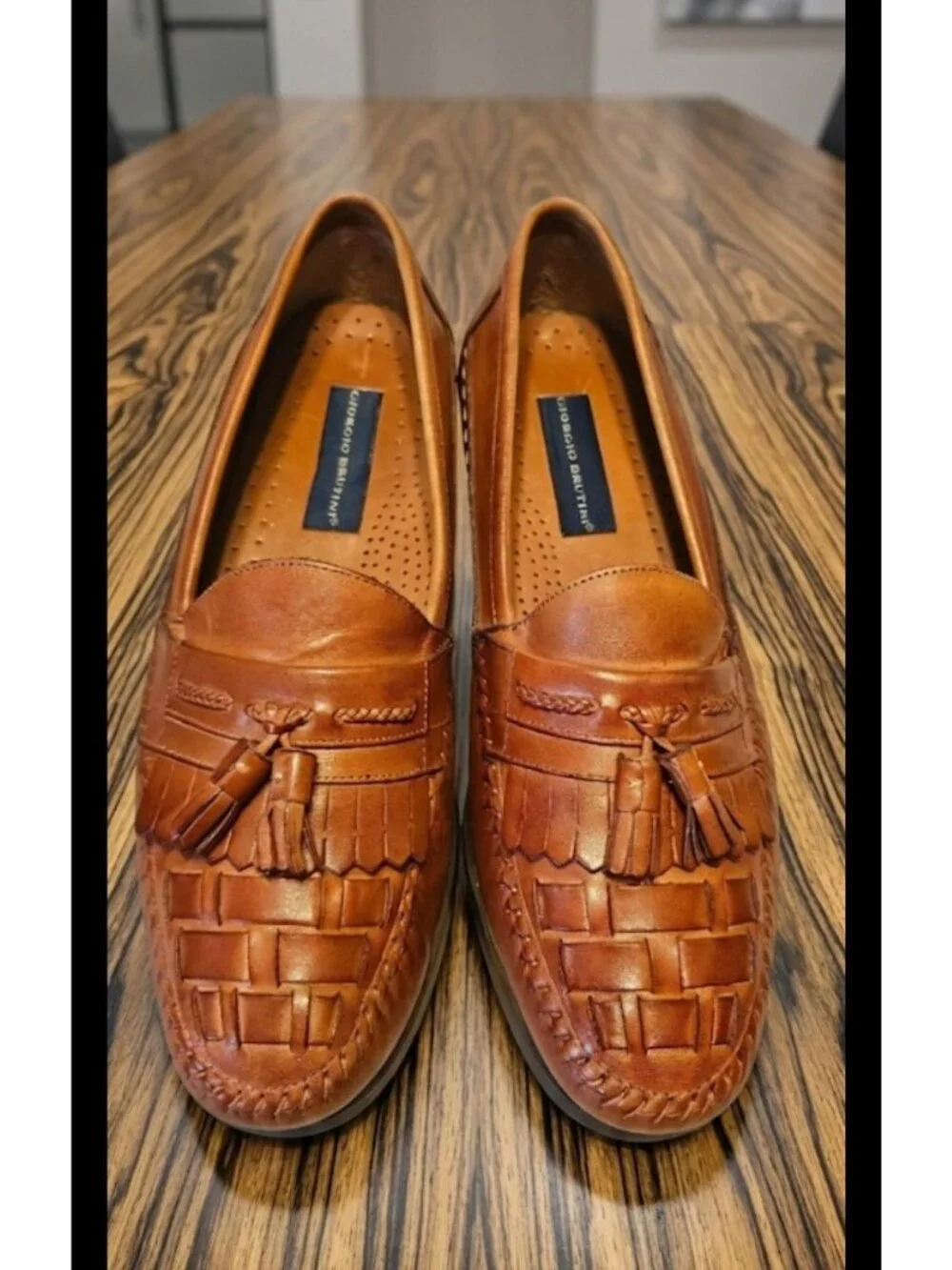 Giorgio Brutini Antigua Tan Kiltie Loafers Men Size 10.5M Comfy